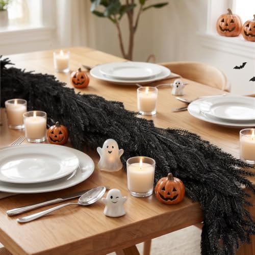 Black 6FT Halloween Norfolk Pine Garland - Indoor Decor, Pack of 1