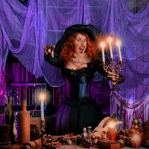 Halloween Purple Cheesecloth Fabric Roll - 84.65 x 590.55 Inch for DIY Decorations