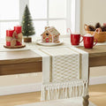 Hibate Brown Boho Macrame Table Runner 12x72 Inches for Rustic Home Decor - Variation: Boho_Brown / 12" W x 72" L