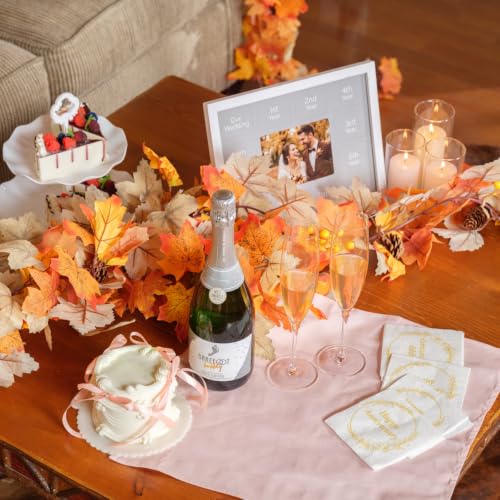 10 Pack Fall Leaf Garland with Lights - 59Ft Maple Leaves Artificial Autumn Decor
