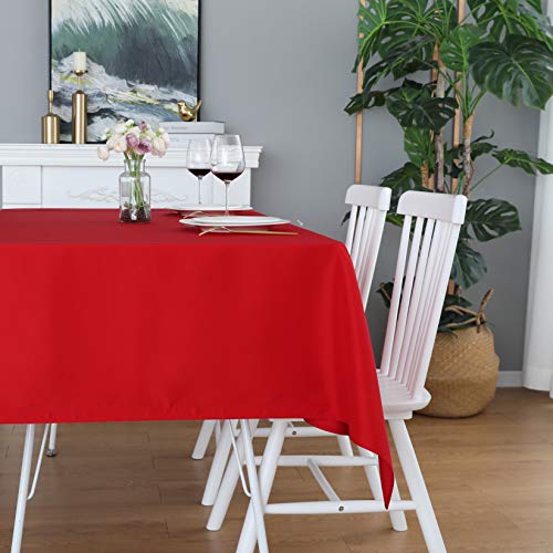 Red Rectangle Waterproof Tablecloth 60 x 120 Inches - Heavyweight Polyester