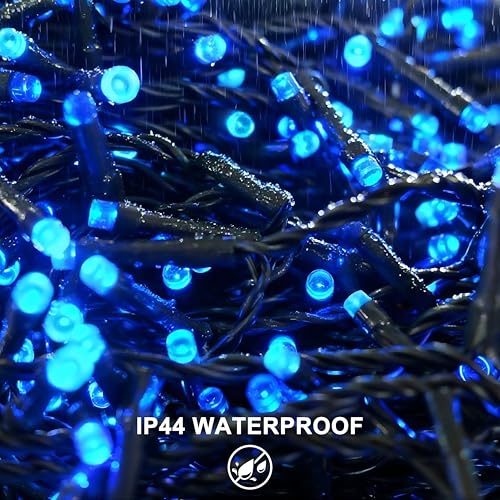 Blue LED Christmas String Lights 1000 LEDs 336ft with 12 Modes Outdoor Fairy Decor