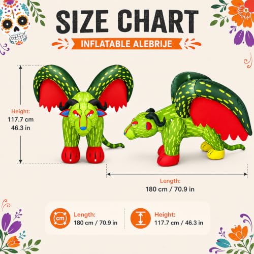 Dark Green Inflatable Leopard Halloween & Day of the Dead Yard Decor - 6FT
