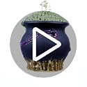 Halloween Cauldron Glass Ornament for Christmas Tree, Handcrafted Holiday Decor