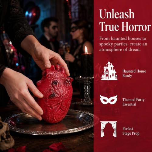 Realistic Red Latex Heart Prop for Halloween Haunted House Decorations