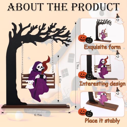 Halloween Desktop Swing Decor Grim Reaper - Spooky Gothic Fall Ornament