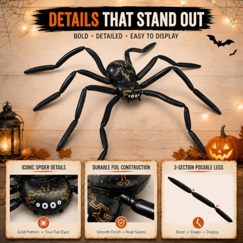 Giant Halloween Spider Balloon 10.2FT Outdoor Yard Decorations - Spooky Party Decor