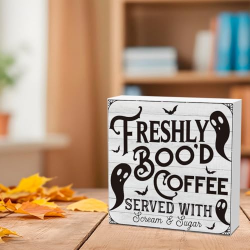 Halloween Decorations Sign Indoor Tub1911 - Bood Variation - Ghost Coffee Theme