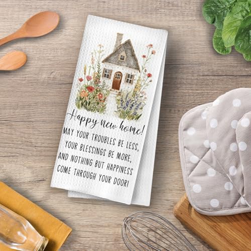 New Home Kitchen Towels - Housewarming Gift Waffle Dish Towels - Variation 05