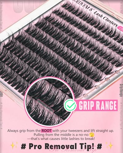 L-Spiky Eyelash Clusters for Dramatic Wispy Looks - Light Volume, 12-16mm, CC Curl - Spiky Lash Extensions