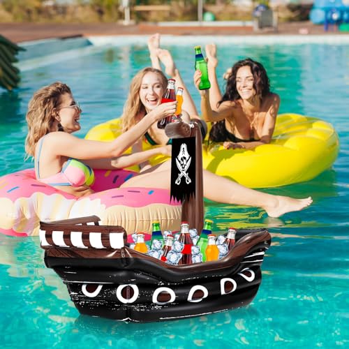 Inflatable Pirate Ship Drink Cooler - Black / Classic Party Accessory