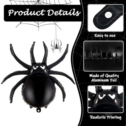 Halloween Foil Balloons Set - 33 Inch Spider & 48 Inch Bat Decorations for Parties