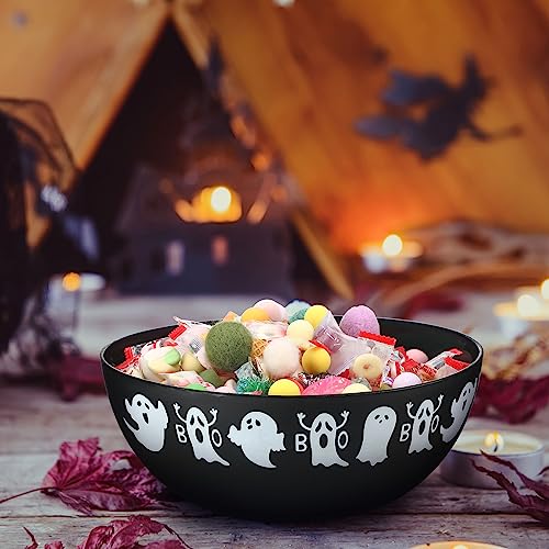 Black Ghost Halloween Candy Bowl Set - Trick or Treat Serving Bowls, 6 Pieces