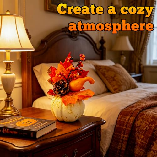 Artificial Pumpkin Set for Fall Halloween Thanksgiving Decor - 6 Pieces