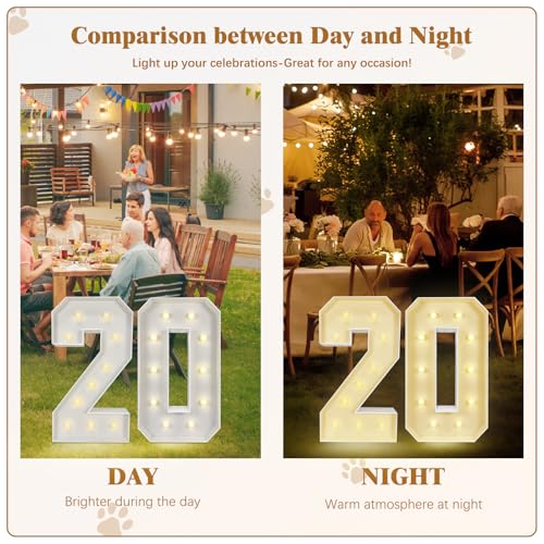 3FT Light Up Number 0 - Large DIY Foamboard Sign for Party Decorations