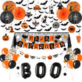 Halloween Party Decoration Set - 101Pcs Spooky Indoor Decor with Banner Ghost Bat Web