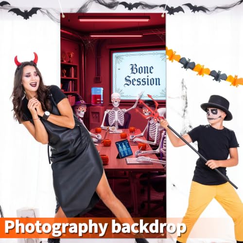 Skeleton Office Meeting Halloween Door Cover - Funny Skeleton Door Decoration for Office & Party - Variation of THIS listing