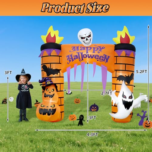5.2FT Halloween Inflatable Archway for Trunk or Treat Car Decorations - Spooky Yard & Entrance Decor