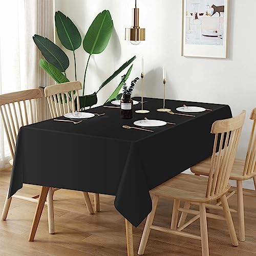 Disposable Black Plastic Tablecloth 2 Pack - 54x108 Inches for Events & Parties