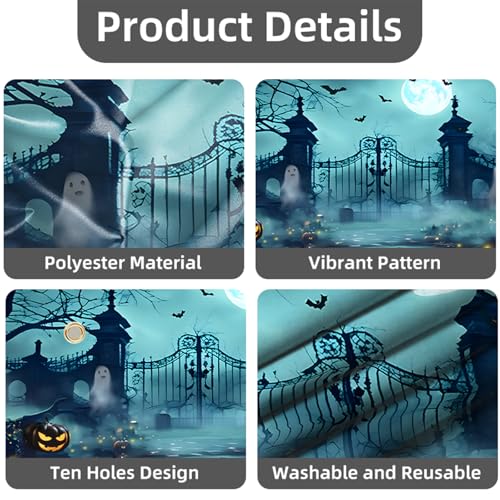 Halloween Garage Door Cover Decorations 7x16ft - Outdoor Party Banner - Variation of Halloween-1