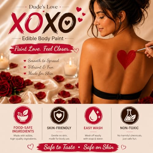 Edible Body Paint Set for Couples - Strawberry & Chocolate Flavors, Skin-Friendly, 2-Pack