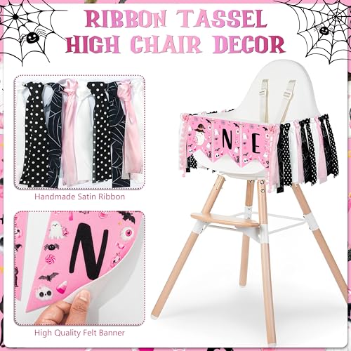 Pink Spooky First Birthday Decorations Kit for Girls Halloween Party - Variation: Pink