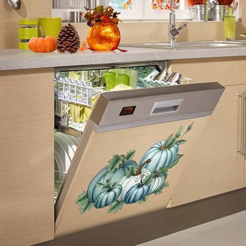 Fall Blue Pumpkin Dishwasher Magnet Cover - Autumn Harvest Kitchen Decor
