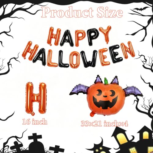 Halloween Balloons Banner with Pumpkin Balloons for Party Decorations