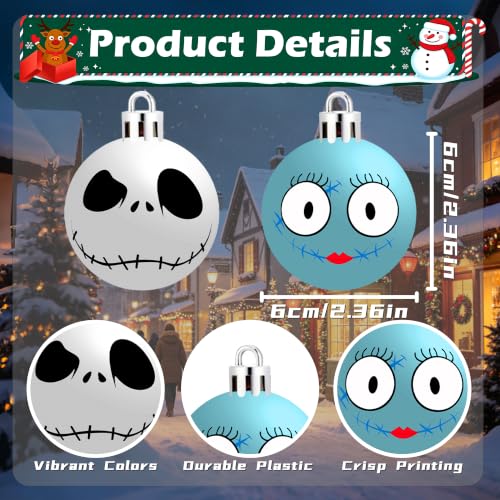 Halloween Ornaments 16 Pack Spooky Cute Plastic Tree Decorations Jack Sally Indoor Outdoor