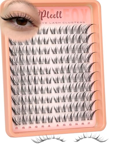 F.Natural Fox Eye Lash Clusters Wispy Natural Cat Eye Lashes with Invisible Band - Left & Right Spikes