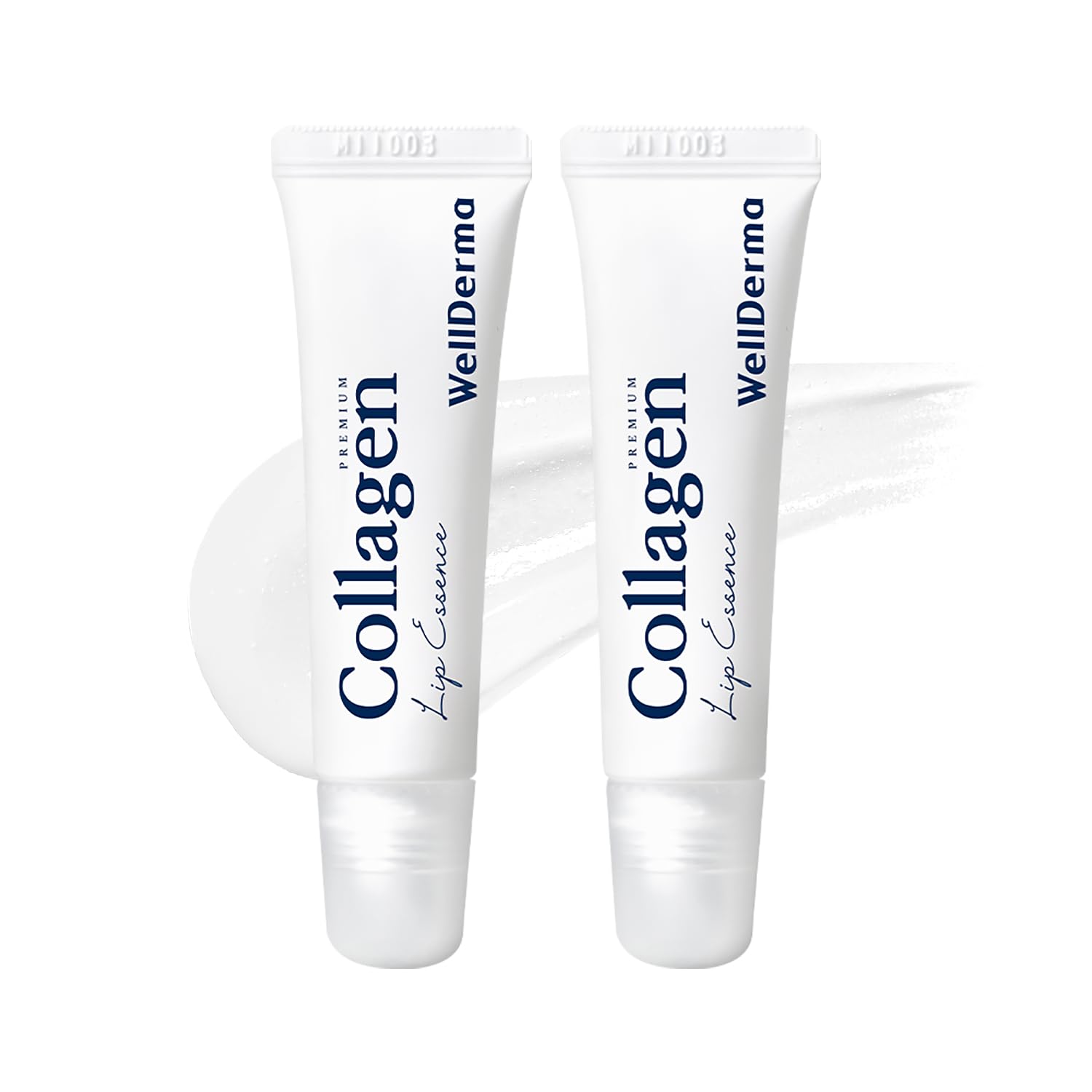 WELLDERMA Collagen Hydro Lip Essence 2-Pack, 11mL × 2 – Smooth Glossy Lip Coating with Collagen Blend, Hyaluronic & Peptide Complex, Honey-Like Scent