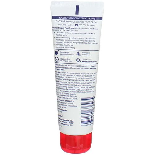 Eucerin Advanced Repair Foot Cream - Fragrance-Free Relief for Very Dry Skin | 3 oz