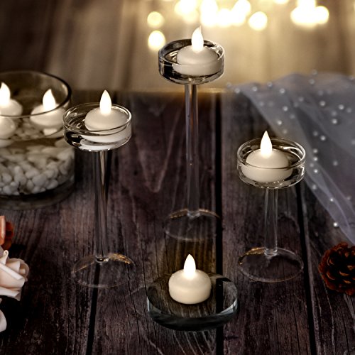 Floating Waterproof Flameless Candles - White LED Tea Lights, Pack of 12 Bougies