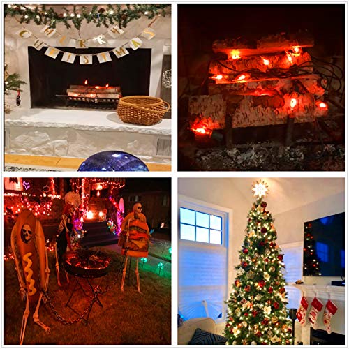 C18 Flicker Flame String Lights - 10Ft Outdoor Christmas & Halloween Lights, Green Wire, End-to-End Connectable