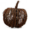8 Inch Rattan Wicker Pumpkin Decor - Fall Halloween Seasonal Accent