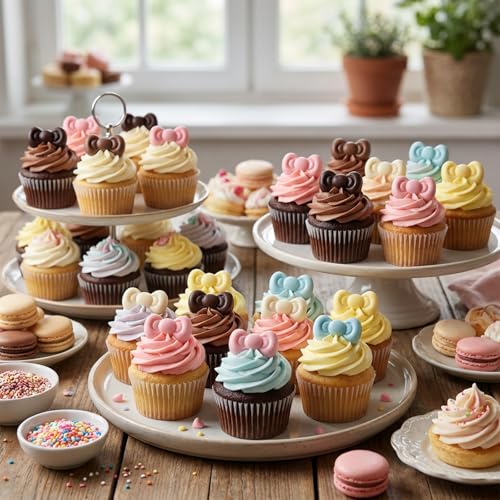 Mini Silicone Bow Molds for Cake Decorating Candy Chocolate & Crafts - 4 Pack
