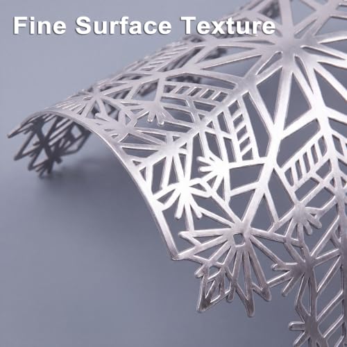 Snowflake Placemats Set of 12 - Silver Vinyl Round 15 Inch Table Mats