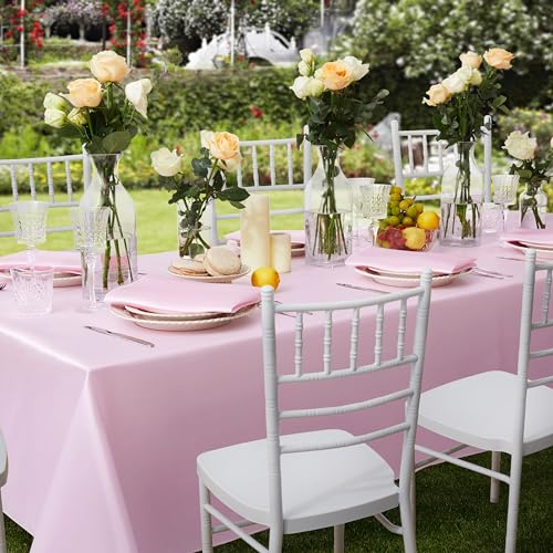 Pink Satin Square Table Cover 52 x 52 Inches - Pack of 6