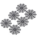 Mini Black Plastic Spider Web Ornaments Set for Halloween Decorations - 50 Pack