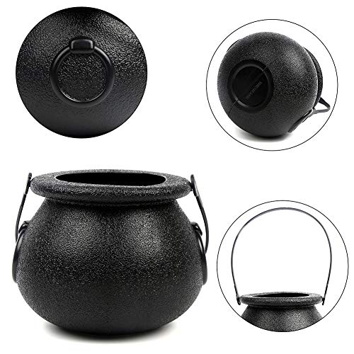 Assorted Size Black Cauldron Candy Buckets - 9 Pack for Halloween & St. Patrick's Day