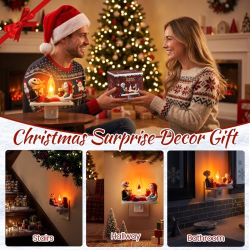 Ghost Campfire Night Light Plug-in Decor for Halloween & Christmas