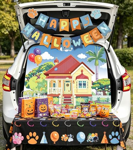 Halloween Trunk or Treat Car Decorations Kit with Banner and Stickers