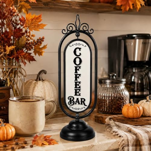 Reversible Coffee & Hot Cocoa Sign - Black & Red, 3D Metal Decor