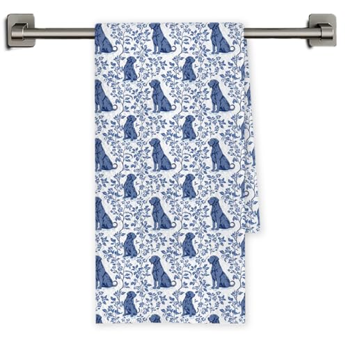 Black Labrador Kitchen Towels - Decorative Hand Towels for Kitchen & Bathroom - 16x24 Inch