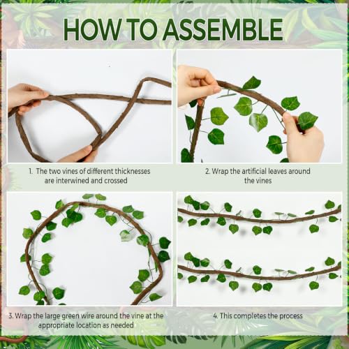 Jungle Safari Party Decoration Kit with Banners Vines and Garlands for Rainforest Theme