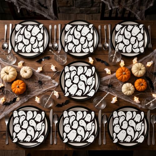Halloween Ghost Party Decorations - Black Spooky Napkins (50 Pcs) - Variation of THIS listing