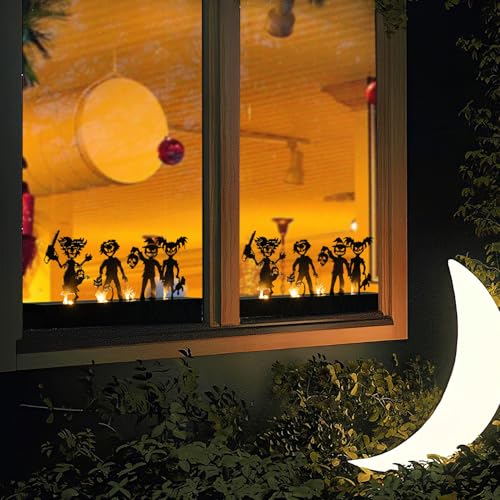 Halloween Table Decor Kid Silhouette LED Lights - Haunted Indoor Christmas Party
