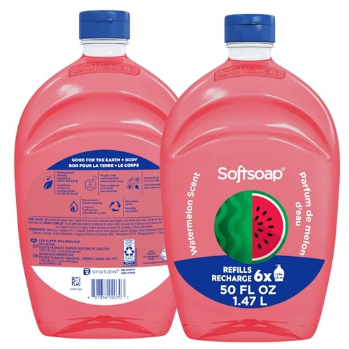 Liquid Hand Soap Refill - Watermelon Scent, 2 x 50 Fl Oz, Seasonal Edition