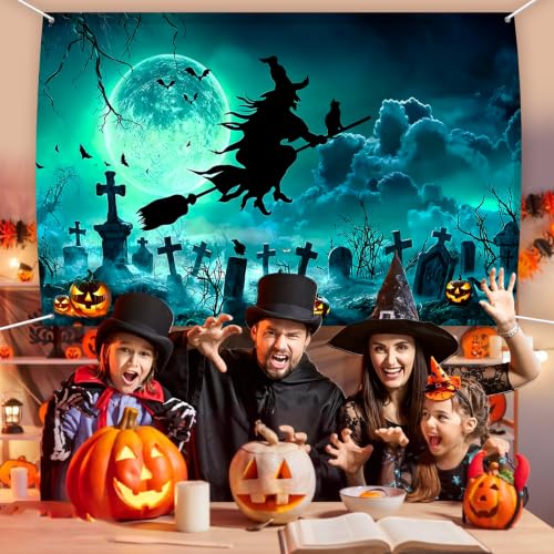 Halloween Birthday Backdrop - Witch Party Decoration Lel-115 - Happy Halloween Theme Banner