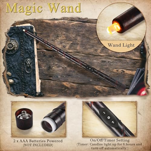 Floating Flameless Candles with Wand Control - Halloween Witch Decor, 12 Pack